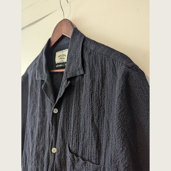 PORTUGUESE FLANNEL - Seersucker short sleeve shirt - Sz L - Picture 2 of 6